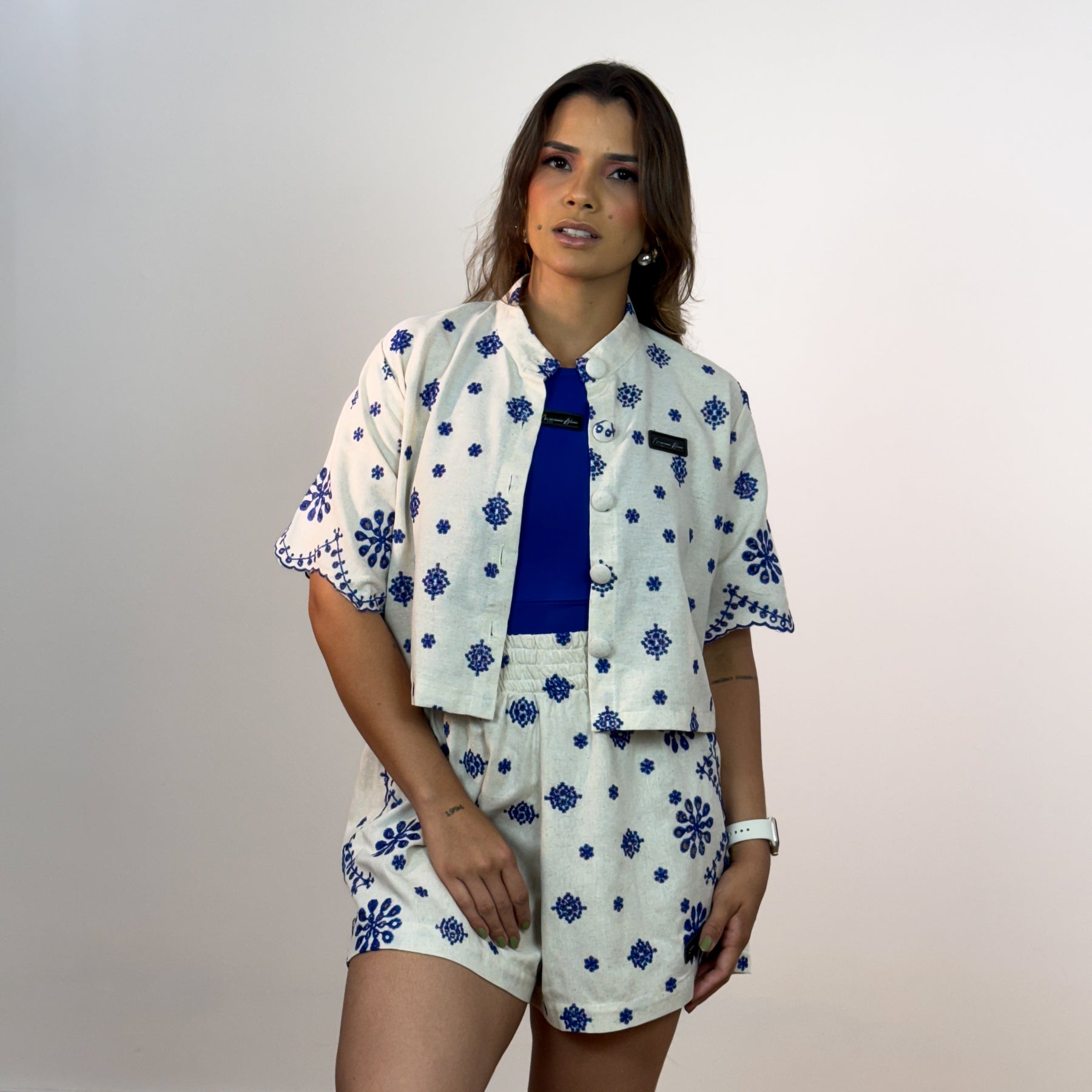 Conjunto Royale Bordado Índigo