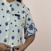 Cropped Royale Bordado Índigo
