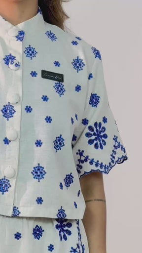 Cropped Royale Bordado Índigo